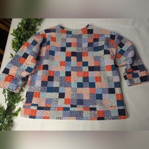 Lands'End Quilted Patterned Crewneck Sweatshirt Sweater Top Size XL